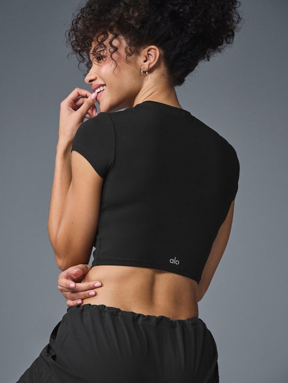 Alo Soft Finesse Crop Short Sleeve Small NWOTS